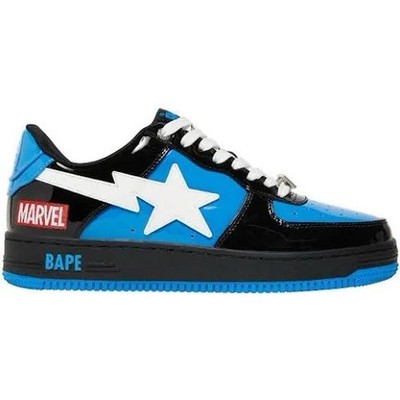 A Bathing Ape Bapesta Marvel Men s Low Top Lace-Up Sneakers Black Blue White