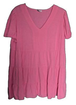 Damen Minikleid rosa Gypsy Simply Be Stufen Oberteil UK Übergröße 24 26 28 'K25