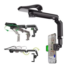 Rotatable Retractable Car Phone Holder 360° Rotating Sun Visor Mount