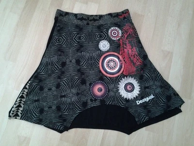 DESIGUAL JUPE ASYMETRIQUE NOIR A MOTIF TAILLE L. - Photo 1/4