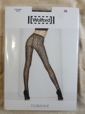 WOLFORD Florianne Tights Größe: M 40/42 Farbe: black/rose  Blüten aus Spitze