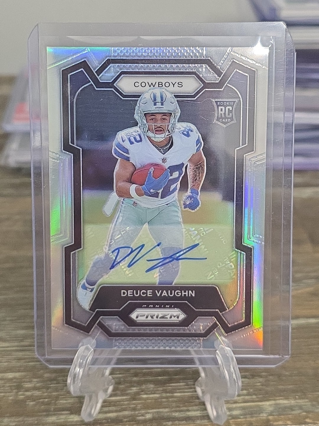 2023 Prizm Deuce Vaughn Auto RC Silver Rookie #324 Cowboys