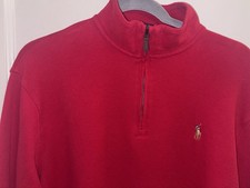 Polo Ralph Lauren Estate Rib 1/4 Zip Sweater Red Pony Logo Men  s M