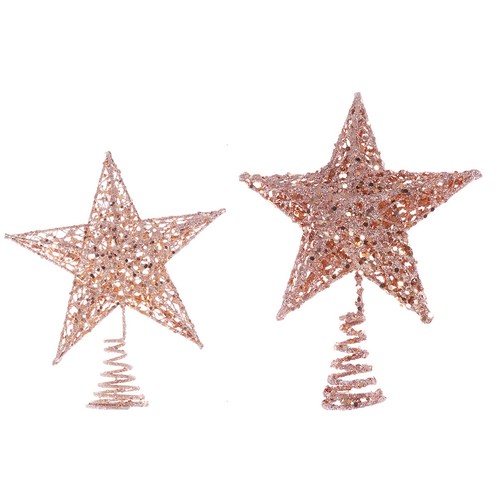  2 Pcs Holiday Tree Topper Ornament Small Toppers Glitter Star Ornaments - Zdjęcie 1 z 12