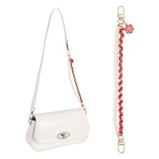 Pearl Bag Extender Chain, Purse Strap Flower Chain, Red