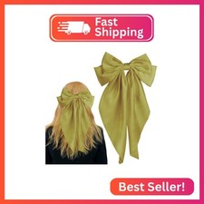 Pufandor Hair Bow Silky Satin Hair Ribbons for Women, Curcuma Bows for Girls Hai
