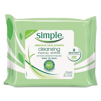 Simple Cleansing Facial Wipes 25 Count