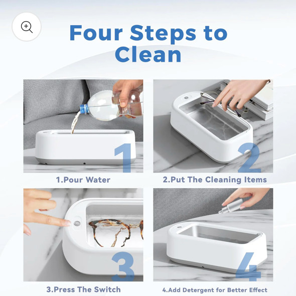Ultrasonic Jewelry Cleaner 48 kHz – Portable Ring & Gemstone Cleaning Machine