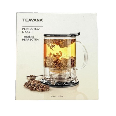 Teavana Perfectea Maker NWT Black & Clear Plastic 16oz Capacity Travel Work Home