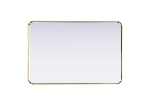 Elegant Decor Contour Metal Rectangle Mirror 27X40" Brass - Picture 5 of 11