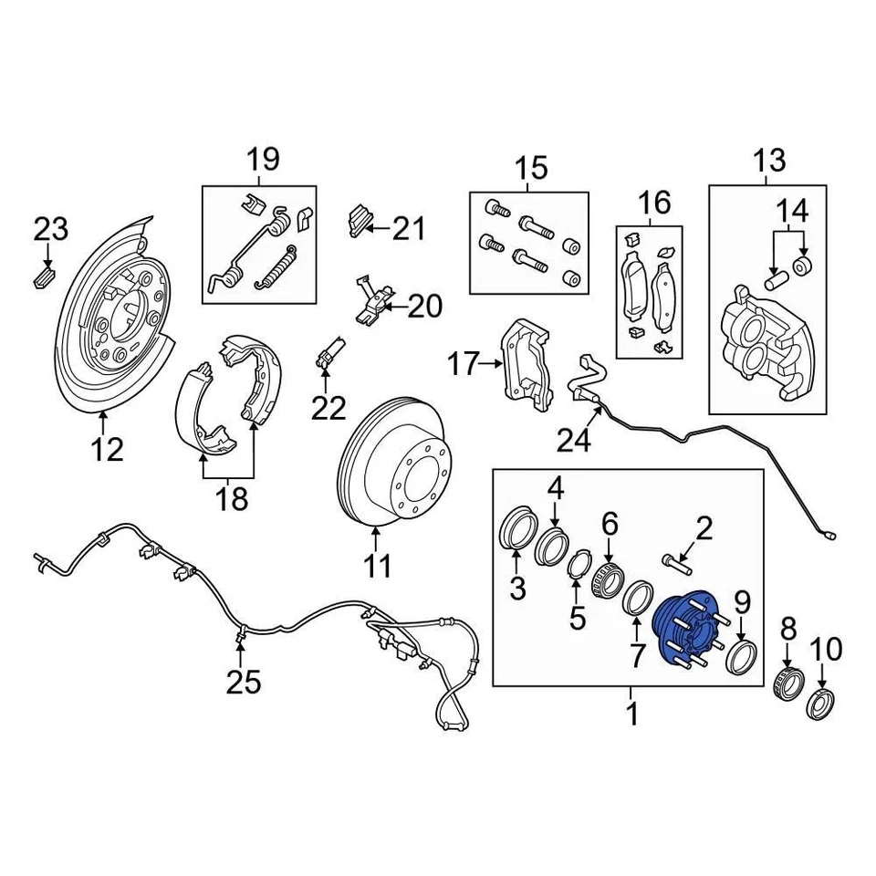 For Ford F-250 Super Duty 11-16 Ford Front Wheel Bearing & Hub Assembly Foto 2 de 4