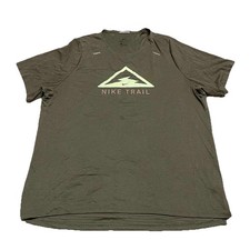 Nike Dri Fit Rise 365 Trail Running T-shirt Olive Green Color Size XL