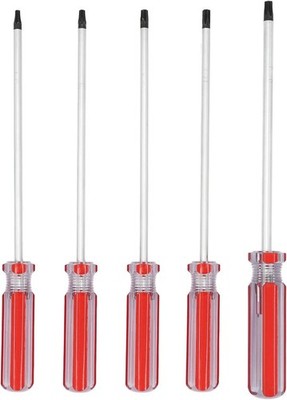 T15 T20 T25 T27 T30 Torx Screwdriver Set, 6Inch Magnetic Torx Driver Star Bit Sc