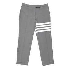 Thom Browne Women’s 4 Bar Wool Trouser Size 1/IT 40 Gray 26" Inseam Tapered Legs