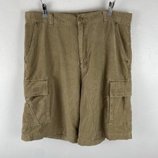 VTG Ocean Pacific Shorts Mens Size 36 Tan Corduroy Cargo Baggy Skate Surf Y2K OP