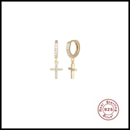PENDIENTES MUJER NIÑA UNISEX PLATA 925 ARO ESTRELLA CRUZ LUNA PIERCING 2 PIEZAS - Imagen 5 de 12