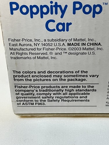 Vintage 2003 Fisher Price Brilliant Basics Red Poppity Pop Car Toy #74093 New - Picture 10 of 10