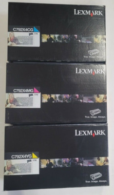 New Lexmark C792X4CG, C792X4MG, C792X4YG Extra High Yield Toner Color Set C792