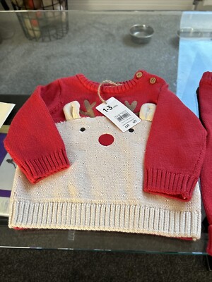 Mothercare Strick Weihnachten Top Und Hose 1-3 M Neu