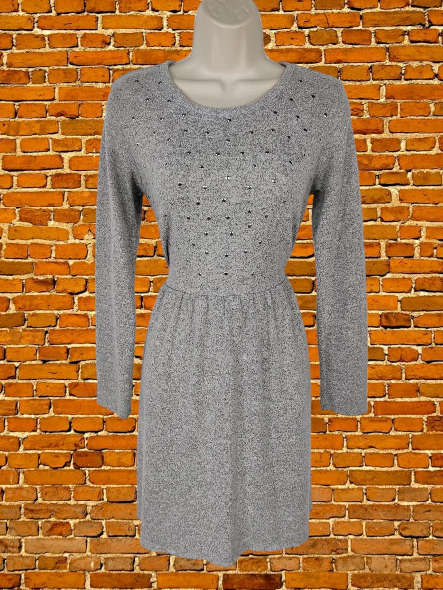 Long sleeve studded dress cheap