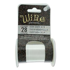 BeadSmith Silver Plated 28 Gauge Craft Wire Elements - 40 Yard Spool