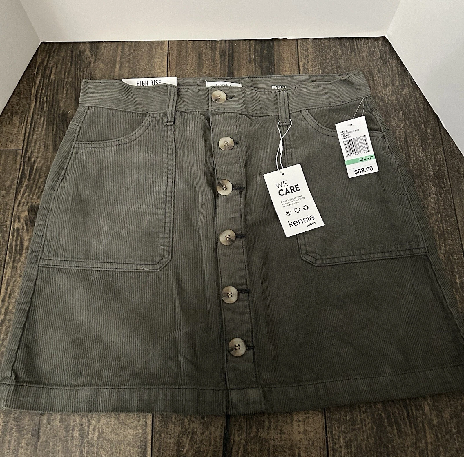 Kensie Womens Cotton Corduroy High-Waist Mini A-Line Skirts Green Size 8/29
Opens in a new window or