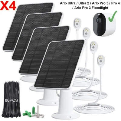 4Pack Magnetic Solar Panel Charger for Arlo Ultra/Ultra2/Pro 3/Pro 4 Camera US
