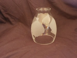 Vintage Glass Shade Vanity Ceiling Fan Globes Clear W Etched