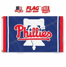 Philadelphia Phillies Flag 3x5 FT New Bell Man Cave Banner Tailgating FREE SHIPP