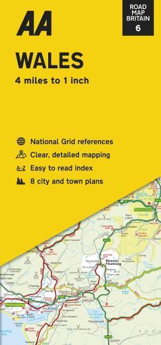 Road Map Britain: Wales by A. A. Publishing (2022, Sheet Map, Folded)