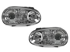 Depo Chrome Glass Lens Headlight Projector Fog Light For 99-04 Vw Golf Gti Mk4