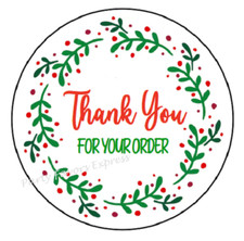 THANK YOU FOR YOUR ORDER CHRISTMAS ENVELOPE SEALS LABELS STICKERS