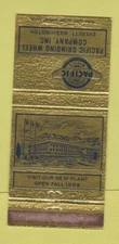 Matchbook Cover - Pacific Grinding Wheel Everett WA 30 Strike