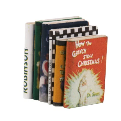 MARKENLOS Modelo de libros en miniatura 6 piezas para 1/12 Librería de casa de muñecas decoración