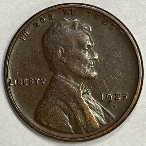 1925-S Lincoln Wheat Cent Extremely Fine XF Coin #5306