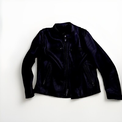 used leather cafe racer motorcycle jacket mens xl
