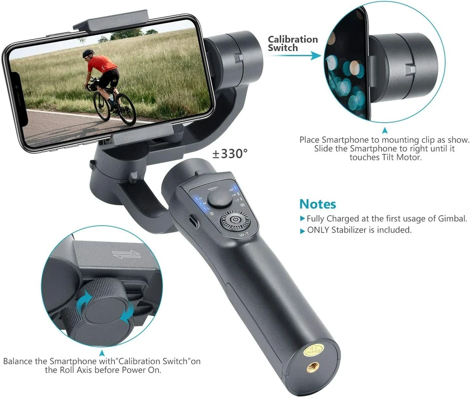 3-axis Gimbal Handheld Stabilizer for 6-inch Smartphone Samsung Huawei iPhone - Image 2 of 4