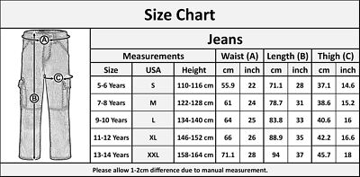 Kids Boys Cargo Denim Pant Mid Blue 6 Pocket Denim Jeans Stretchy