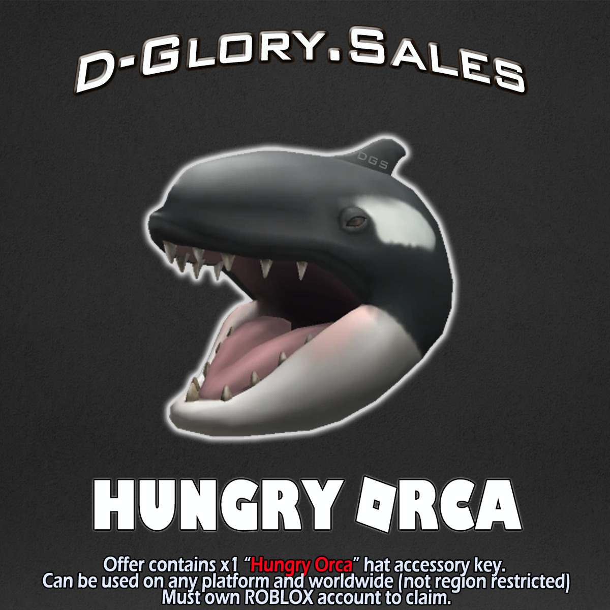 ROBLOX - Hungry Orca Hat Accessory (ALL Platforms)