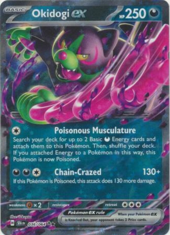 4x NM-Mint Okidogi ex - 036/064 - Double Rare Pokemon Shrouded Fable