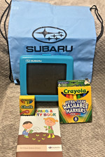 Subaru Plastic Lunch Box Activity Kit Container Chalkboard Draw String Bag