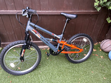 B-Twin H1NDR 20in Unisex Kids Mountain Bike Full Suspension 18sp V-Brake