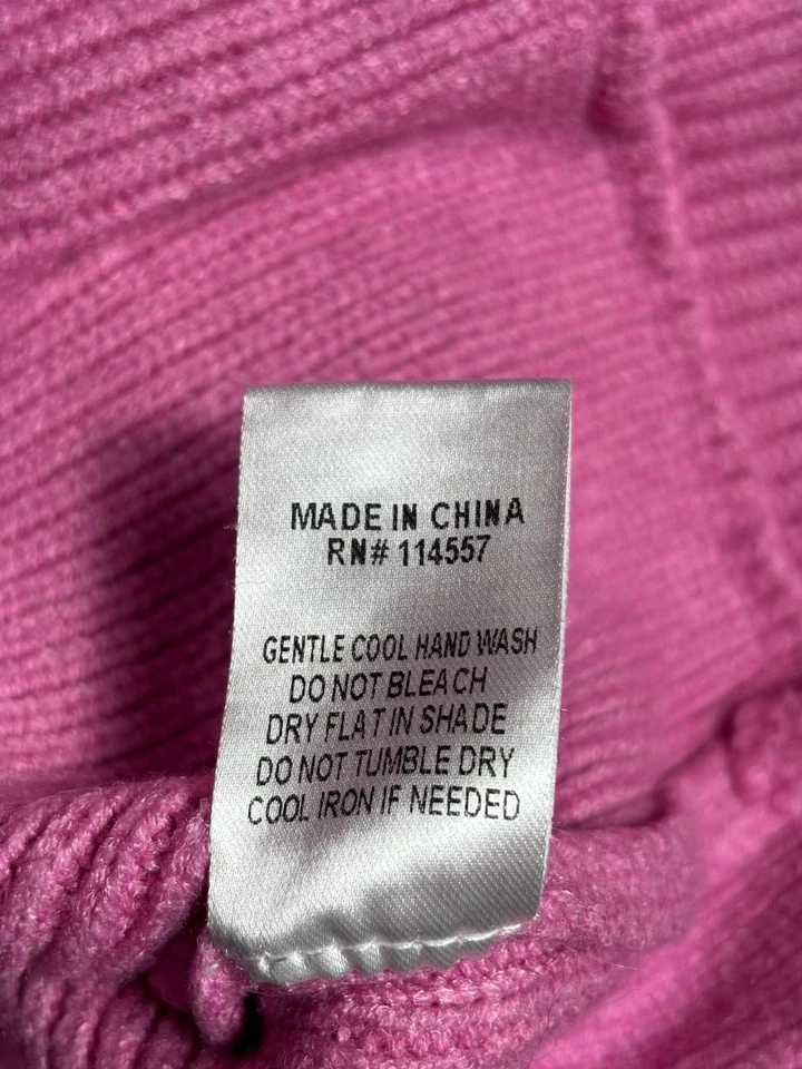 Suéter tejido THML Anthropologie para mujer talla L rosa con manga abullonada amarilla naranja Foto 4 de 4