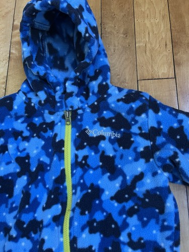 Columbia Infant Fleece Bunting Blue Baby Boy Size 12-18 Months Blue Camouflage - Picture 3 of 7