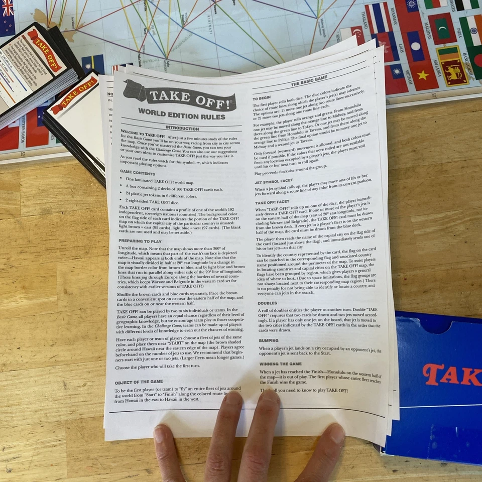 1997 TAKE OFF! THE GAME THAT TEACHES GEOGRAPHY World MAP COMPLETE Homeschool - Image 4 of 4