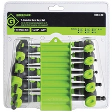Greenlee 0254-40 10-Piece T-Handle Hex Key Wrench Set, Black Oxide Finish