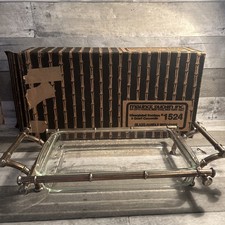 Vintage Maurice Duchin Inc. Silver Plated Bamboo Design 2 Quart Casserole Tray