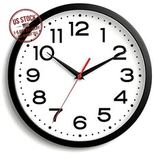 Roymnie 8 Inch Small Wall Clock, Battery Operated Silent Non 8 Inch, A black