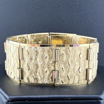 Vintage Anson Bracelet Gold Tone Signed Engraved  With Love Bobby  7 