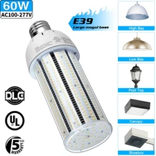 60W LED Corn Bulb Light 5000K Daylight, Warehouse Garage Workshop Light E39 Base